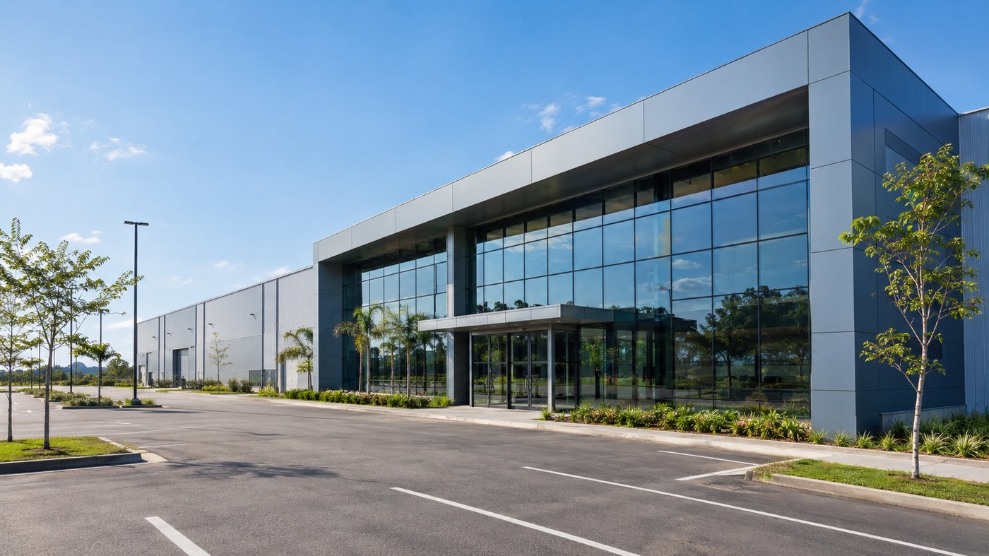 Poço artesiano industrial, fachada de empresa em Goiás